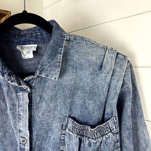 Vintage Union Made Appel Denim Midi Shirt Dress Size Medium - Picture 4 of 7